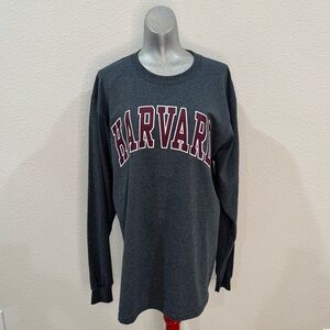 Gildan Harvard Dark Gray Long Sleeve Tee
